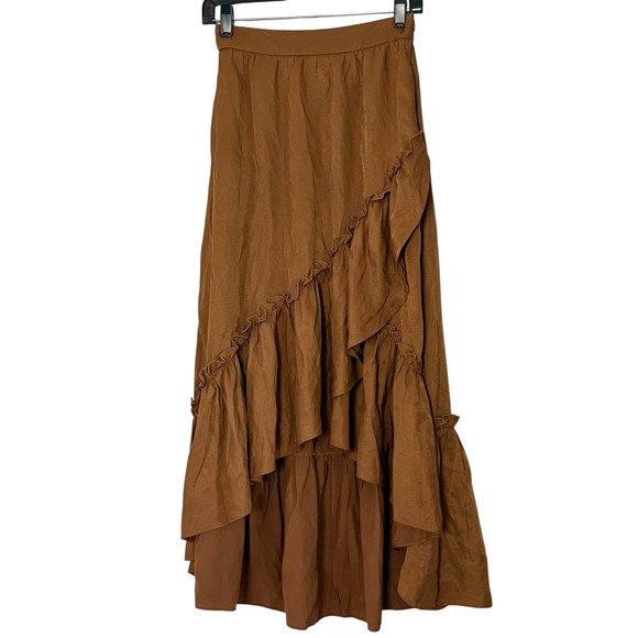 Scarlet Darkness Dresses & Skirts - Scarlet Darkness Renaissance Ruffle Maxi Skirt Brown Pirate Boho - Small